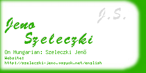 jeno szeleczki business card